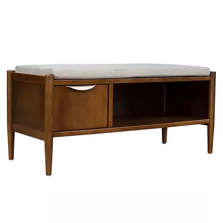 Wood Arcadia Storage Bench with Cushion>Kirklands Home Outlet