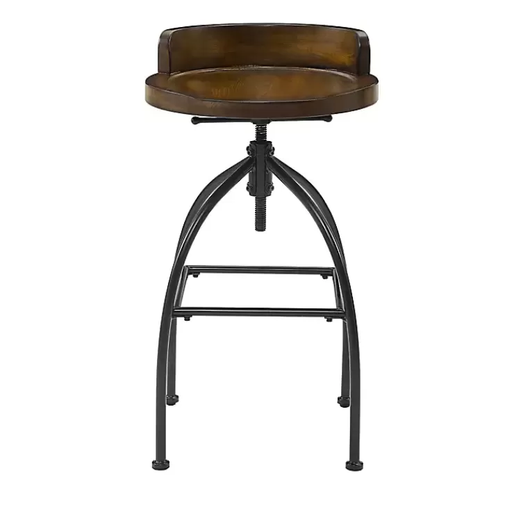Wood Edgar Industrial Adjustable Stool>Kirklands Home Store