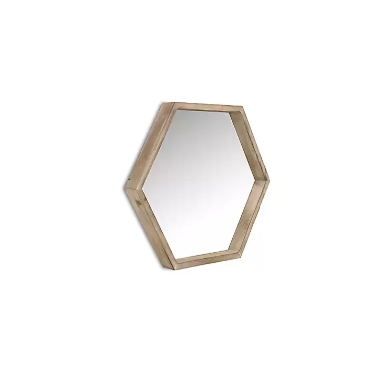 Wood Frame Hexagon Wall Mirror>Kirklands Home Store