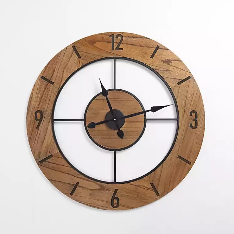 Wood Open Face Wall Clock>Kirklands Home Clearance