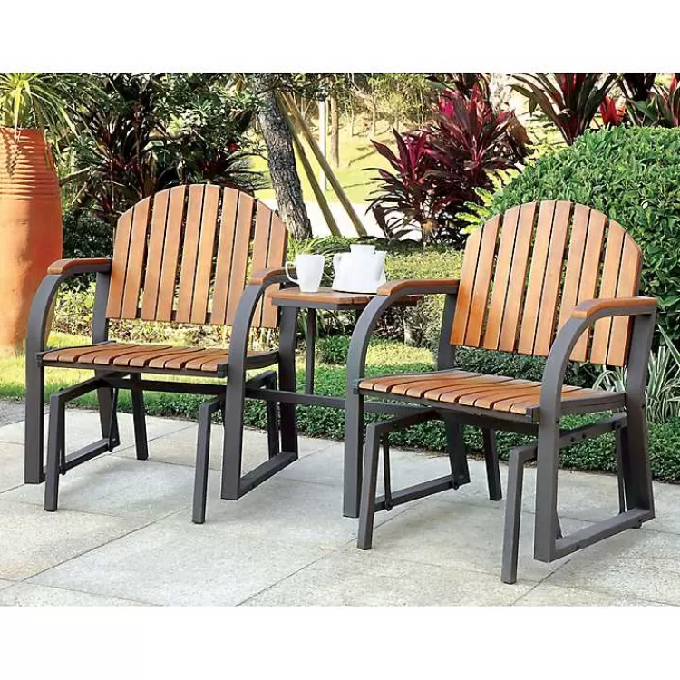 Wood Slat Attached Frame 3-pc. Outdoor Chair Set>Kirklands Home Store