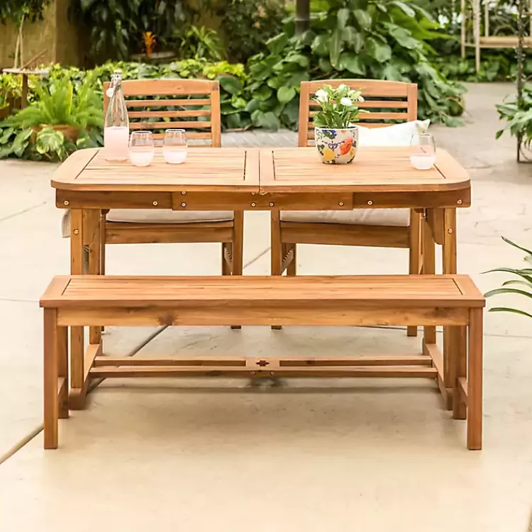 Wood Slat Back 4-pc. Outdoor Dining Set>Kirklands Home Shop