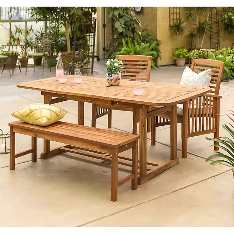Wood Slat Back 4-pc. Outdoor Dining Set>Kirklands Home Shop