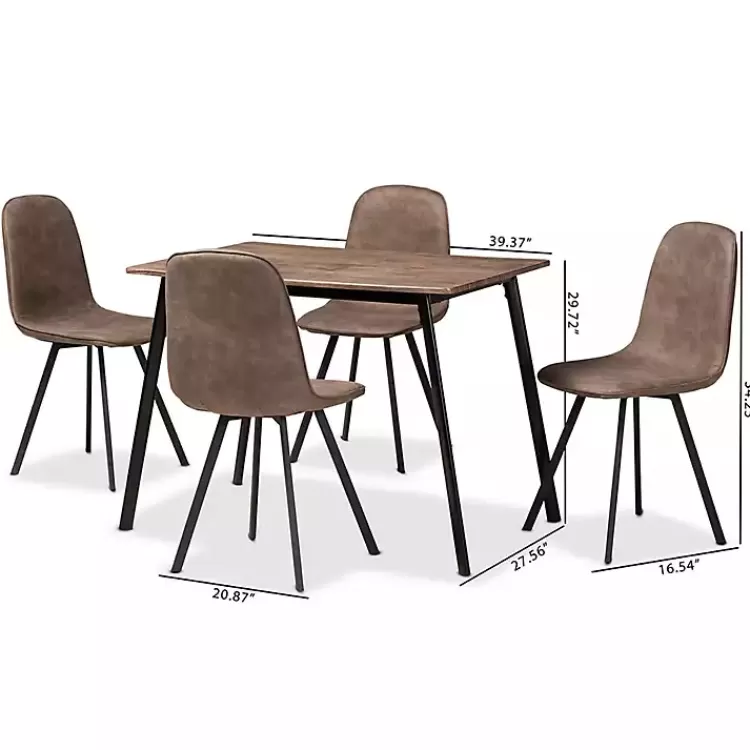 wood_table_and_leather_chairs_pc_dining_set_6.webp Wood Table and Leather Chairs 5-pc. Dining Set>Kirklands Home Discount