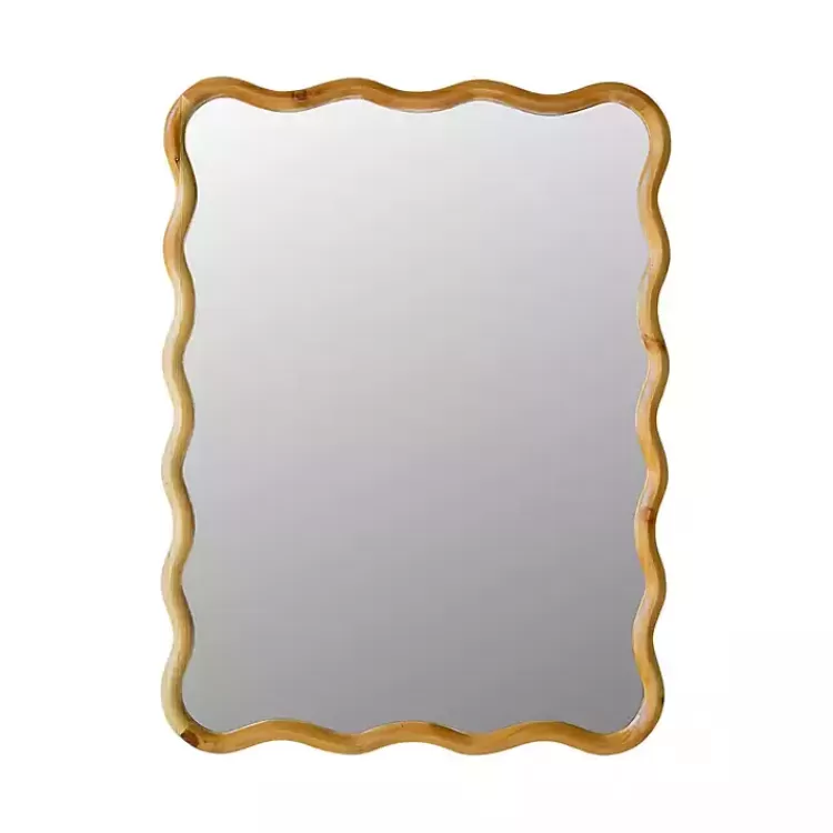 Wooden Squiggle Wall Mirror>Kirklands Home Online