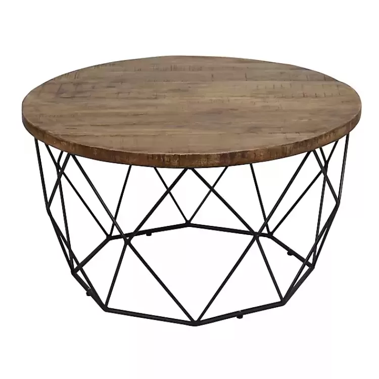 Wooden Top Geometric Chadwick Coffee Table>Kirklands Home Online