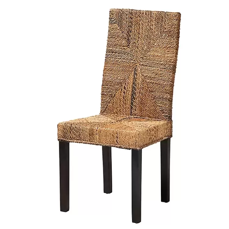 Woven Banana Fiber and Mahogany Dining Chair>Kirklands Home Store