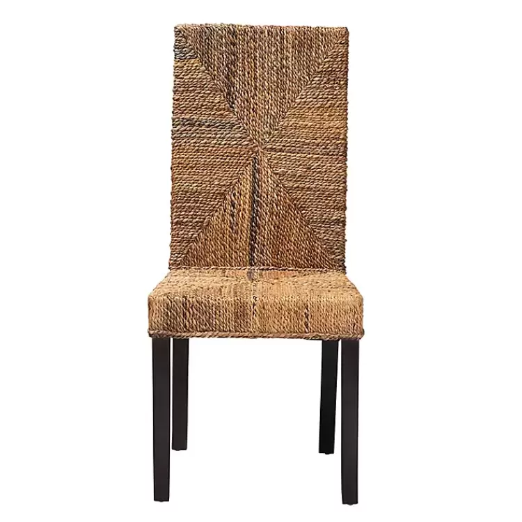 Woven Banana Fiber and Mahogany Dining Chair>Kirklands Home Store
