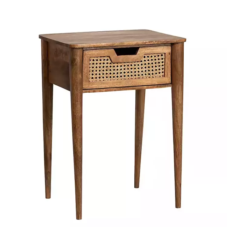 Woven Cane and Mango Wood Side Table>Kirklands Home Hot