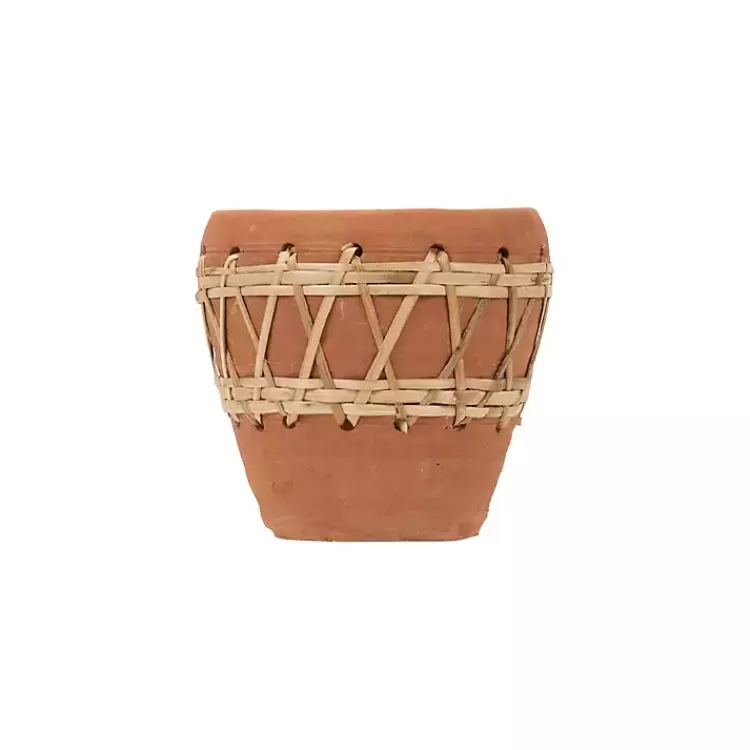 Woven Diamond Terracotta Planter>Kirklands Home Store