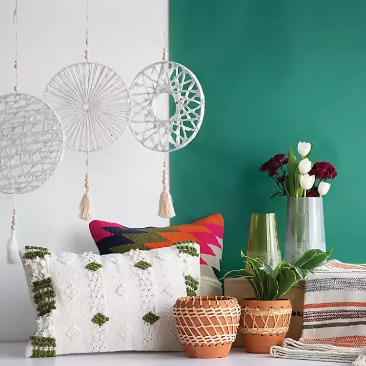 Woven Diamond Terracotta Planter>Kirklands Home Store