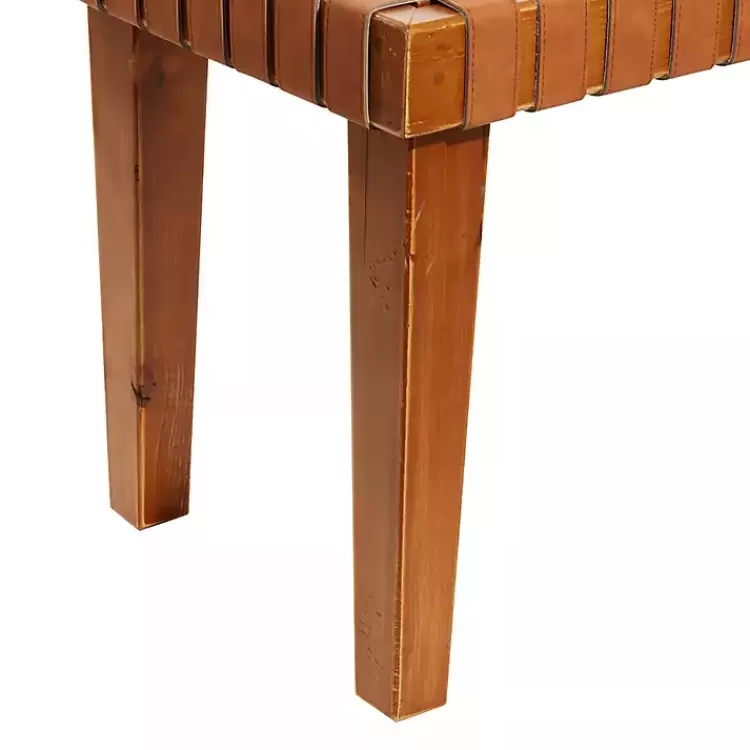 woven_leather_textured_wood_bench_2.webp Woven Leather Textured Wood Bench>Kirklands Home Hot