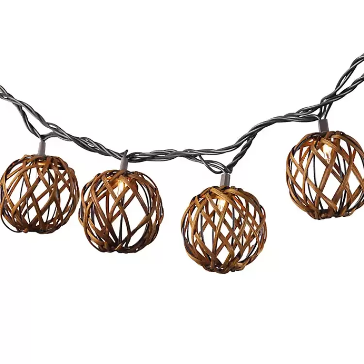 Woven Rattan Bulb Outdoor String Lights>Kirklands Home Cheap