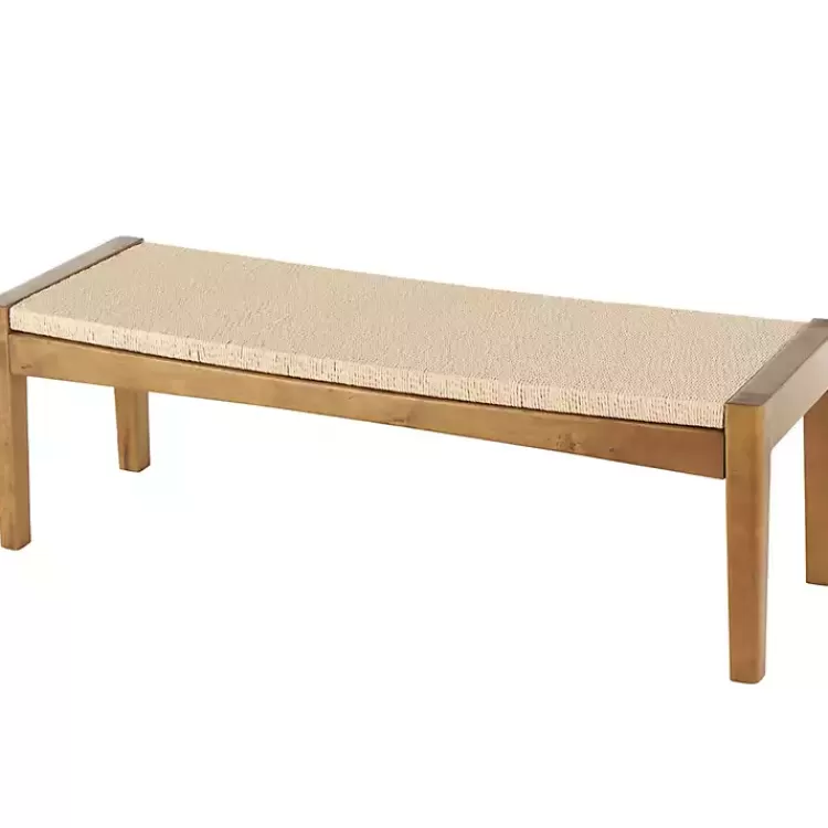 Woven Rope and Birch Wood Bench>Kirklands Home Best