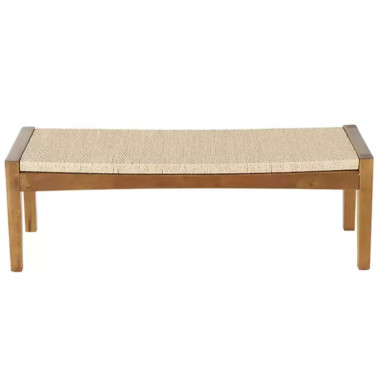 Woven Rope and Birch Wood Bench>Kirklands Home Best