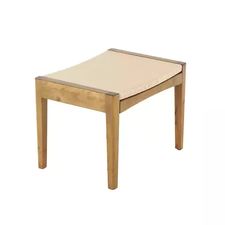 Woven Rope and Birch Wood Stool Ottoman>Kirklands Home Online