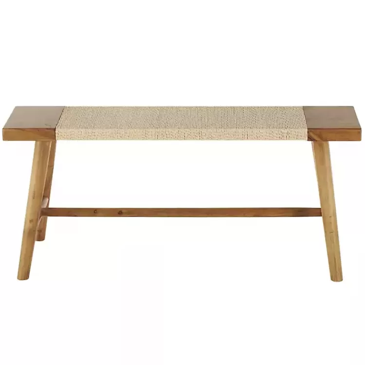 Woven Rope Narrow Wood Bench>Kirklands Home Online