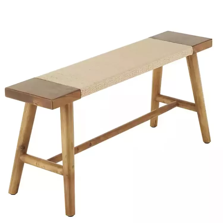 woven_rope_narrow_wood_bench_2.webp Woven Rope Narrow Wood Bench>Kirklands Home Online