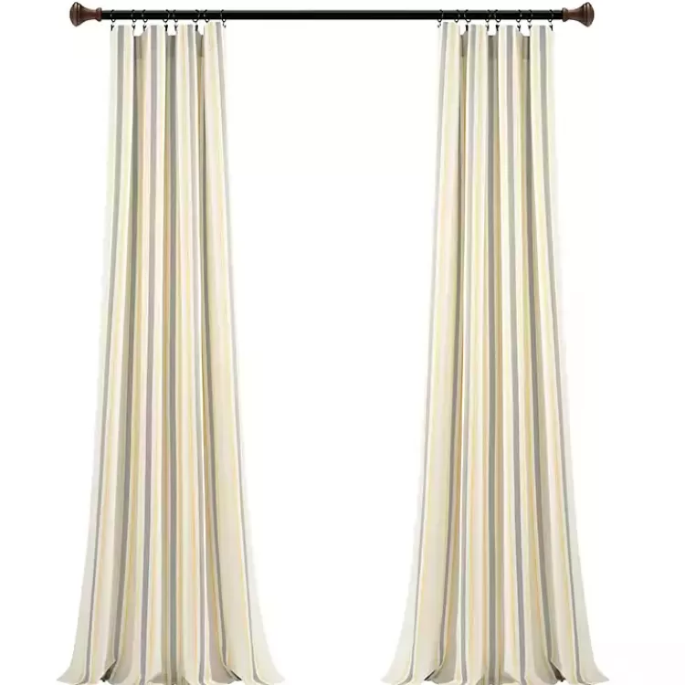 Yellow & Gray Farmhouse Curtain Panel Set, 95 in.>Kirklands Home Fashion