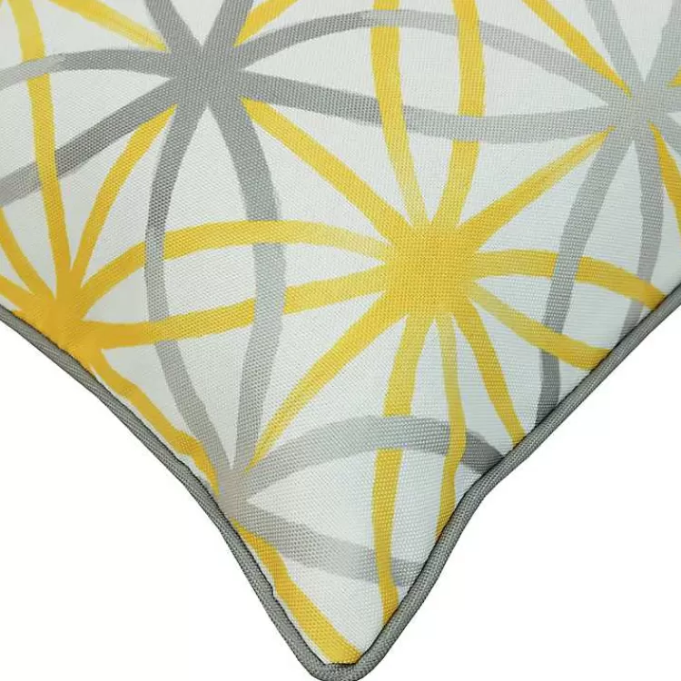 yellow__gray_geometric_flowers_outdoor_pillow_3.webp Yellow & Gray Geometric Flowers Outdoor Pillow>Kirklands Home Online