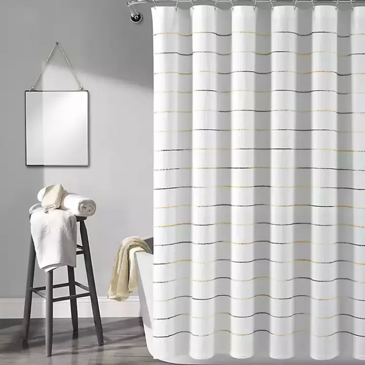 Yellow and Gray Ombre Stripe Shower Curtain>Kirklands Home Outlet