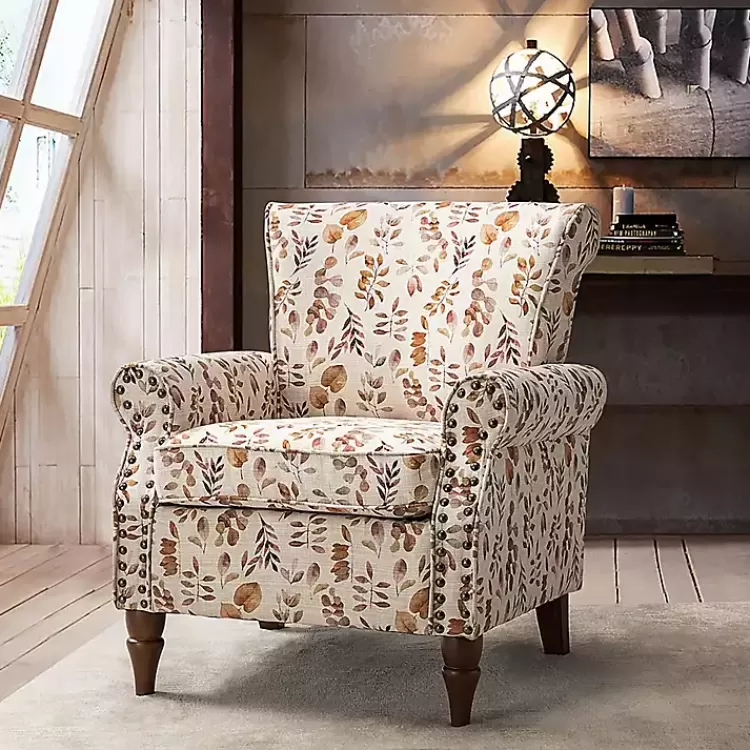 Yellow and Orange Leaf Upholstered Accent Chair>Kirklands Home Best
