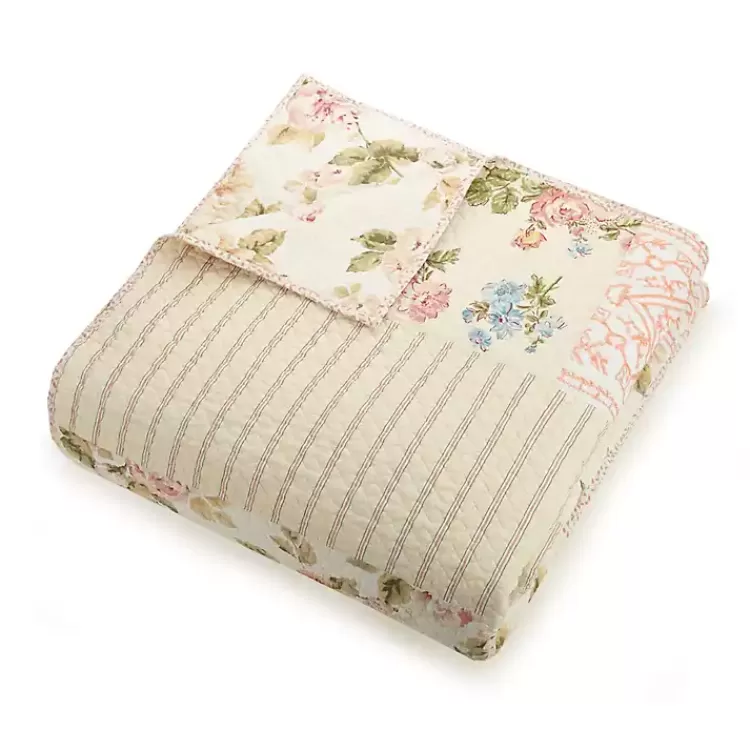 yellow_and_pink_patchwork_blooms_fullqueen_quilt_3.webp Yellow and Pink Patchwork Blooms Full/Queen Quilt>Kirklands Home Fashion