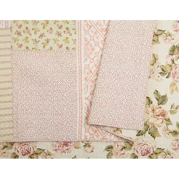 yellow_and_pink_patchwork_blooms_fullqueen_quilt_4.webp Yellow and Pink Patchwork Blooms Full/Queen Quilt>Kirklands Home Fashion