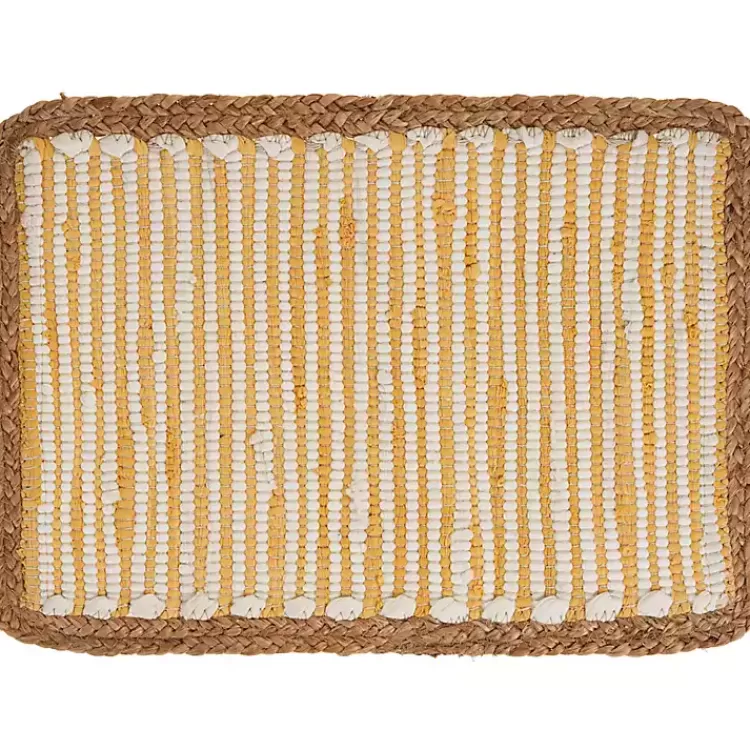 Yellow and White Striped Placemats, Set of 4>Kirklands Home Flash Sale