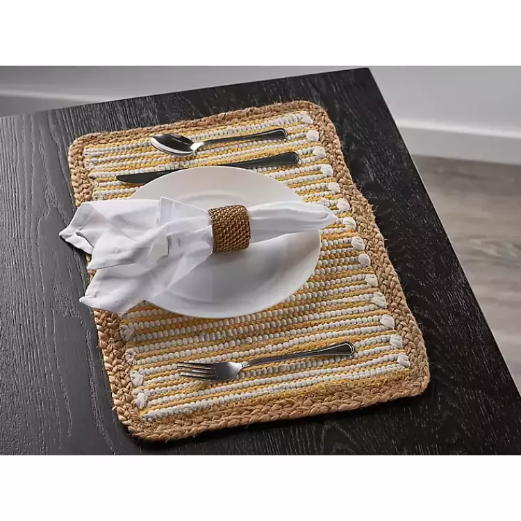 Yellow and White Striped Placemats, Set of 4>Kirklands Home Flash Sale