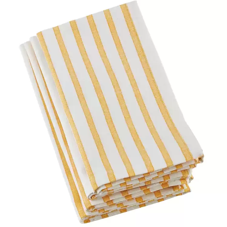 Yellow Cheerful Striped Cotton Napkins, Set of 4>Kirklands Home Flash Sale