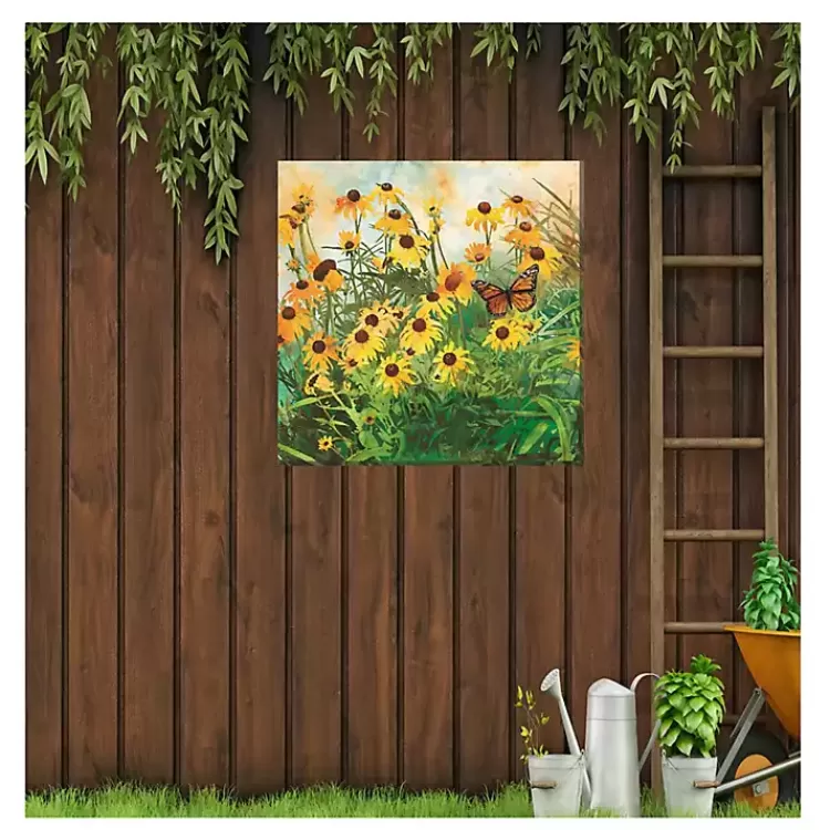 Yellow Flowers Outdoor Canvas Art Print>Kirklands Home Store