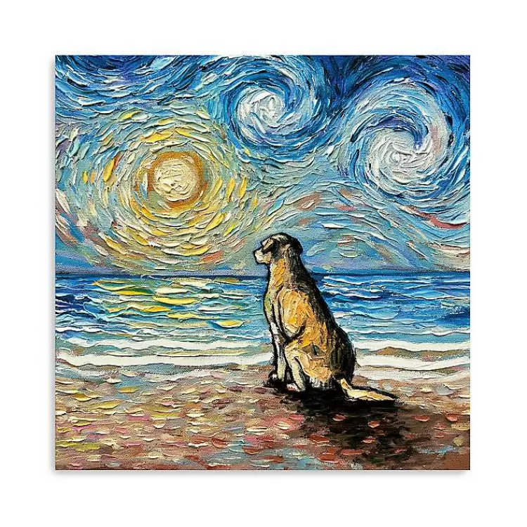 Yellow Lab Beach Days Canvas Art Print>Kirklands Home Hot