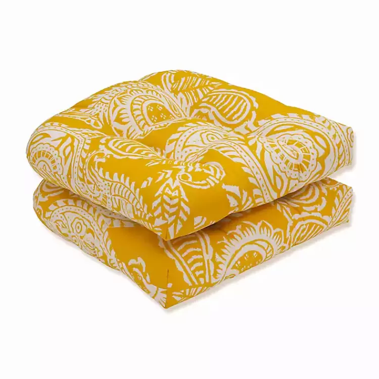 Yellow Paisley Outdoor Seat Cushions, Set of 2>Kirklands Home Sale