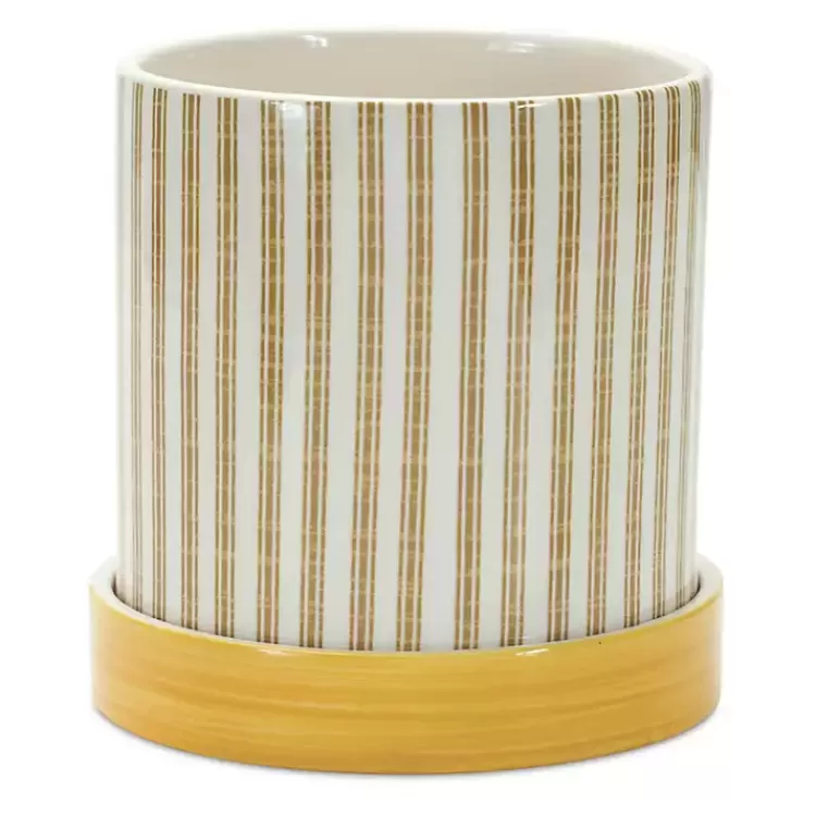 Yellow Striped and Bee Decorative Pots, Set of 2>Kirklands Home Sale