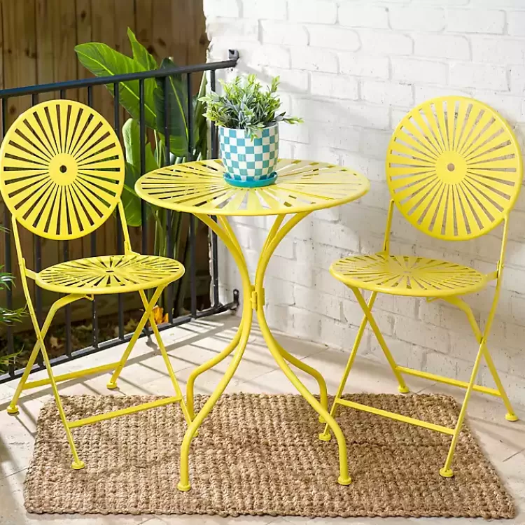Sunburst Metal 3-pc. Outdoor Bistro Set>Kirklands Home Sale