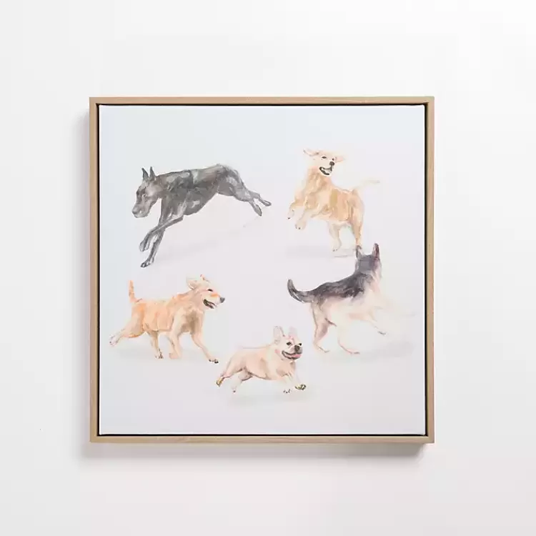 Zoomie Dogs Framed Canvas Art Print>Kirklands Home Store