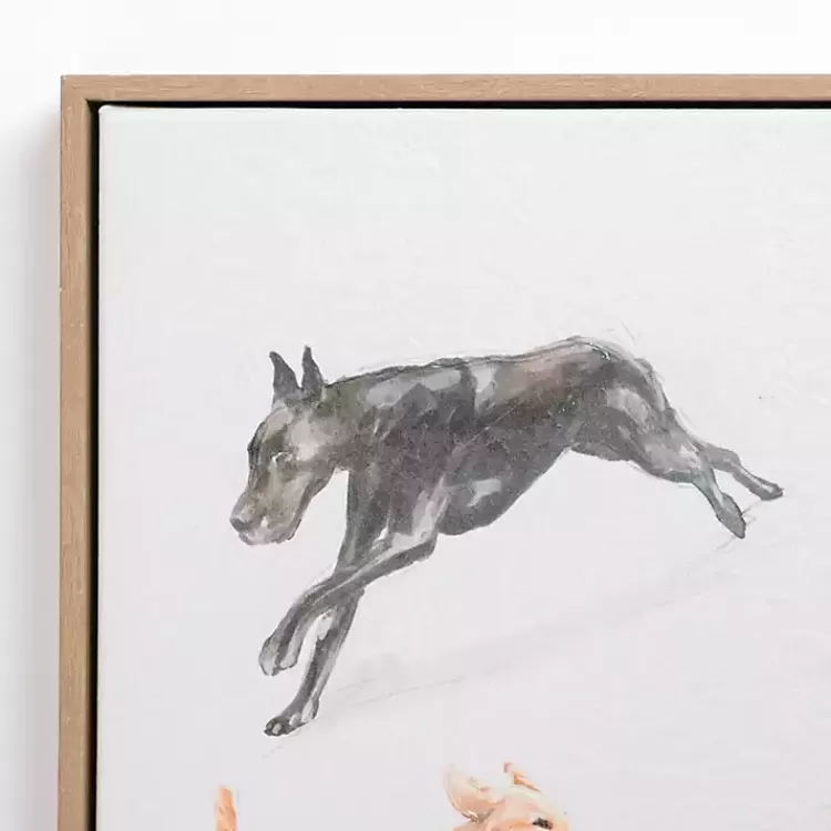 Zoomie Dogs Framed Canvas Art Print>Kirklands Home Store